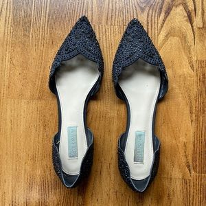 Betsey Johnson SB-Lucy black embellished sequin flats